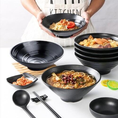 Kitchen Tool Spicy Hot Melamine Tableware Plastic Japanese Style Frosted Noodles Bowl