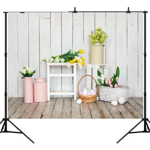 Lyavshi Spring Flowers Easter Eggs Wood Planks Photo Backgrounds Vinyl Digital Photography Backdrops For Photo Studio