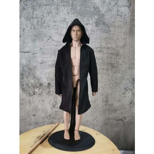 1/6 Scale Soldier Hooded Black Coat Model for 12" Action Figure Doll Toys