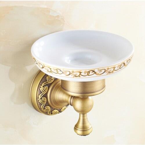 Copper retro bathroom soap net soap dishes box, European brass toilet soap box rack, Wall mounted soap dishes for shower holder