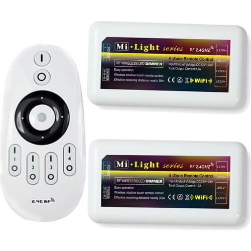Mi-Light FUT007 monochrome 4-area 12-24V dimmer controller with 2.4 g RF CONNECTION TO WIFI signal