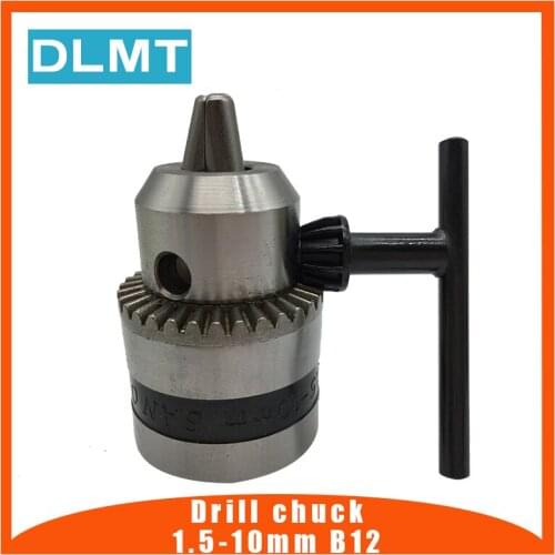 Mini Electric Drill Chuck 1.5-10mm Mount B12 Taper Lathe Chuck With Key Rotary tool Accessories For Woodworking