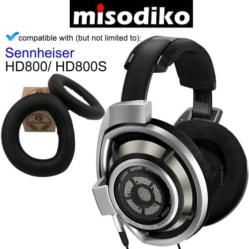 Misodiko [Upgraded Sheepskin Leather] Premium Ear Pads Cushions Part with Plastic Clip - for Sennheiser HD800 / HD800S Headphone