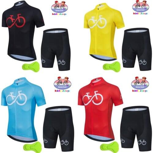 2021 New High Quality Kids Cycling Clothing Summer Boys Girls Short Sleeve Jersey Set Biking Clothes MTB Childrens Cycling Wear