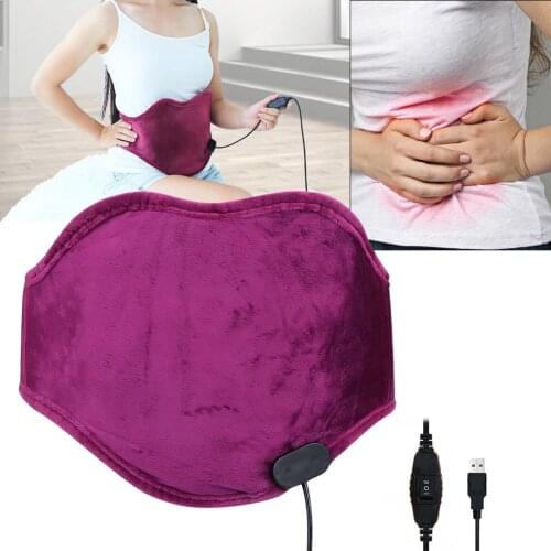 USB Adjustable Electric Heating Moxibustion Belts Hot Compress Uterus Warmer Relieve Menstrual Pains Dampness Colds Massage Pads