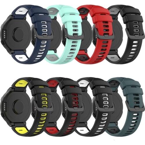 For Garmin Forerunner 735xt 220 230 235 620 630 Two-color Combine Silicone Steel Buckle Strap Wristband Strap Smart Watch Strap