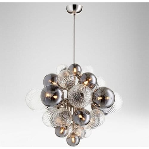 Nordic Luxury Glass Globe G4 LED Chandelier Living Room Metal Pendant Chandelier Lighting Indoor Luminarias Fixtures Lamparas