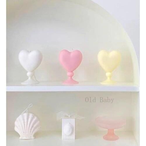 3D Columnar Love Candle Silicone Mold Romantic Love Candle Gift Handmade Soap Mold Shell Ccandle Mld