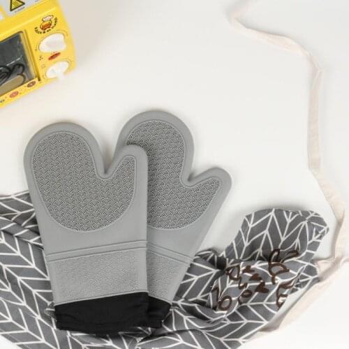 Silica Thickened Baking Gloves Mitts Anti-scald And Non-slip Durable Kitchen Cooking Tray Dish Oven Gloves Kitchen Accessories