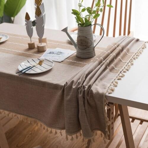 Japanese Style Small Fresh Tablecloth Literary Round Table Coffee Table Table Cloth Rectangular Tablecloth Table Cover