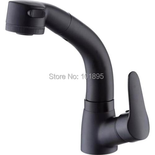 Brass Material ORB Black Color Deck Mounted Pull Out Basin Faucet