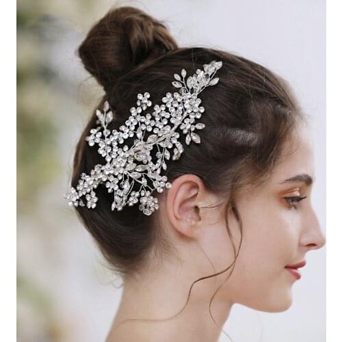 Rhinestone Hair Clip Headband Bride Tiara Wedding Hair Accessories For Women Rhinestone Headband Wedding Accessories Hairband