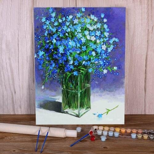 Adult Flower Coloring By Numbers Painting Complete Kit Oil Paints 50*70 Oil Painting Wall Paintings Crafts Adults Handiwork