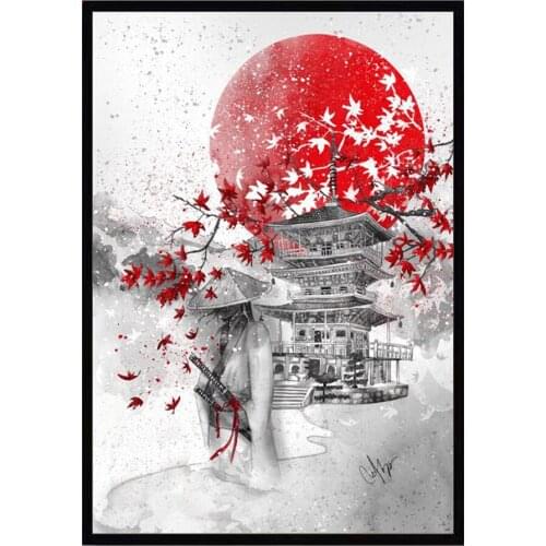 Japanese Bushido Sakura Samurai diamond painting full drill mosaic puzzle picture of rhinestones kits wall painting YG1454
