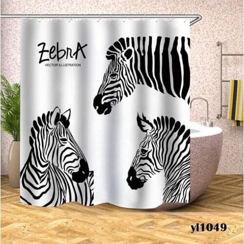 Horse Shower Curtains Waterproof Animals Bath Curtains For Bathroom Bathtub Large Wide Bathing Cover 12pcs Hooks Rideau De Bain