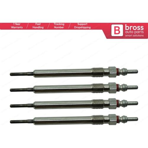 Bross Auto Parts BGP6-1 4 Pcs Heater Glow Plugs GX2127, 059963319E, GE108 for VW Audi Seat Skoda Fast Shipment Made in Turkey