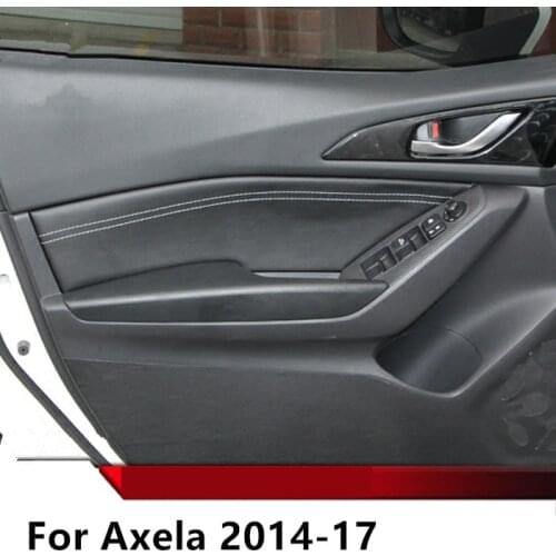 Microfibre Leather Protective Interior Doors Panel Armrest Decorated Cover For Mazda Axela 6 Atenza 2014 15 16 2017 CAB056