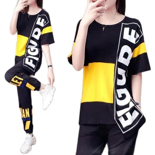 2 piece set Women 2021 New top suit women summer casual loose Korean fashion Womens Fashion short sleeve two piece set