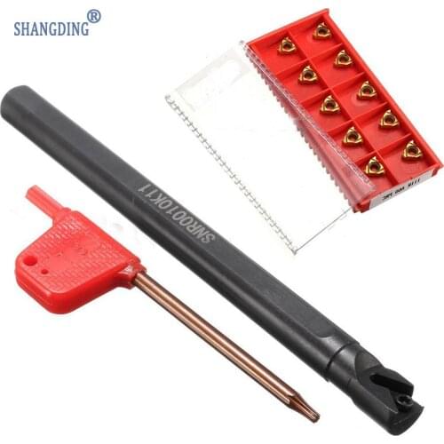 10pcs 11IR A60 Inserts + SNR0010K11 Lathe Boring Bar Turning Tool Holder For Turning Tool