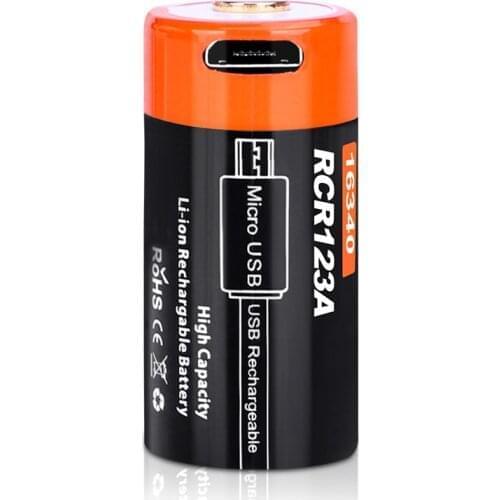 2 pcs. Doublepow 16340 lithium battery 3.7V 650mAh bright flashlight CR123A Battery USB rechargeable battery