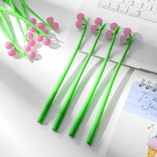 2pc Cherry Color Change Gel Pen Creative Korean Stationery Cute Student Exam Writing Signature Pen Office Accessories Supplies