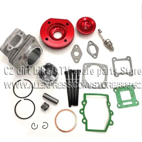 44mm Cylinder Assy Big Bore 44-6 Kit Set 2 Grooves For 47cc 49cc Mini Dirt ATV Pocket Bikes Minimoto