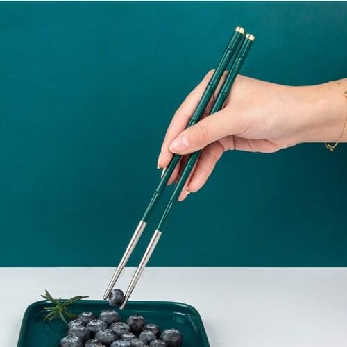 5 pairof high quality 304 Stainless Steel Chopsticks Set Metal Non-slip Steel Chopstick Reusable Food Sushi Sticks Kitchen Tools