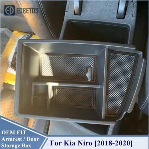 Car Armrest Box Storage For Kia Niro 2018 2019 2020 Accessories Organizer Center Console Tray Box Black