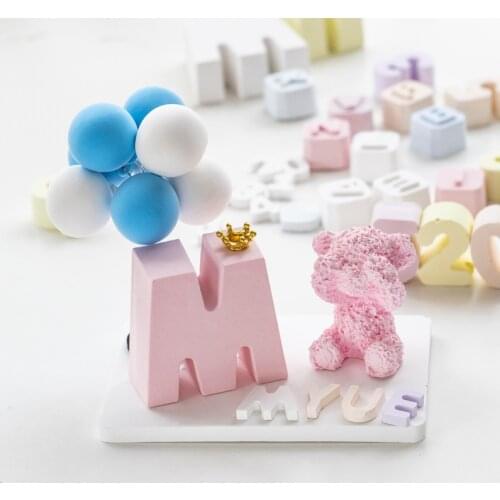 Alphabet concrete Molds Plaster Number Silicon Mold Concrete Capital Letter Mold english letters molds