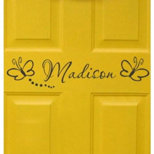 Free shipping childs room sign - Girls Bedroom Door Monogram with butterflies Personalized name vinyl wall decal sticker