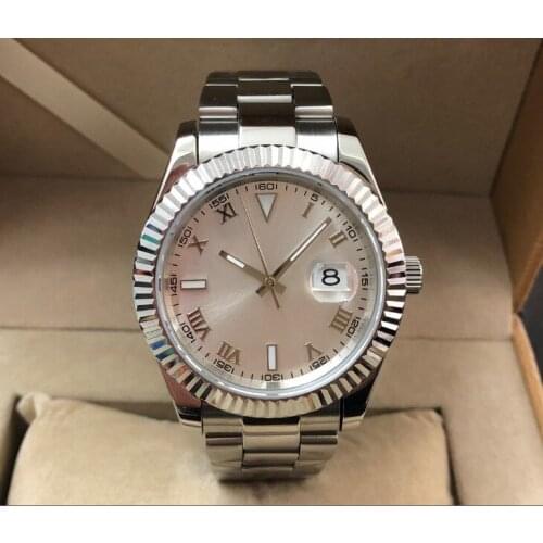 Sapphire crystal 40mm GEERVO white dial Asian Automatic Self-Wind movement mens watch Mechanical Wristwatches gr291-g8