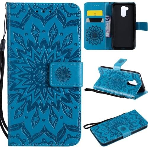 Sunflower Flip Case for fundas Huawei Honor 6A Case for coque Huawei P20 Pro Lite Y5 Y6 Y9 2018 Case + Card Holder