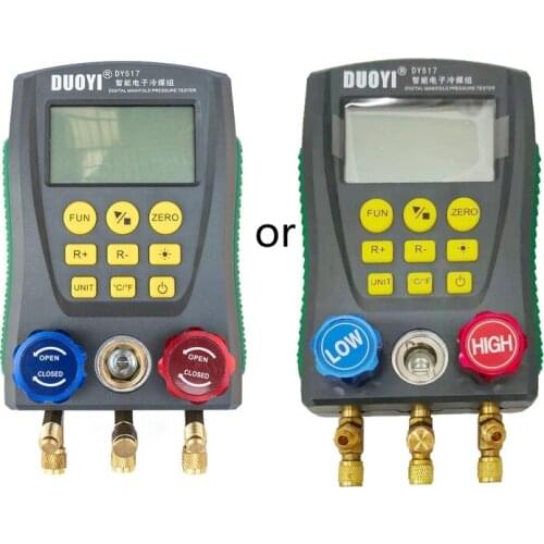 Refrigeration Digital Manifold Gauge Dy517 Car Air Conditioner Pressure Temperature Electronic Manometer Gauge Tester