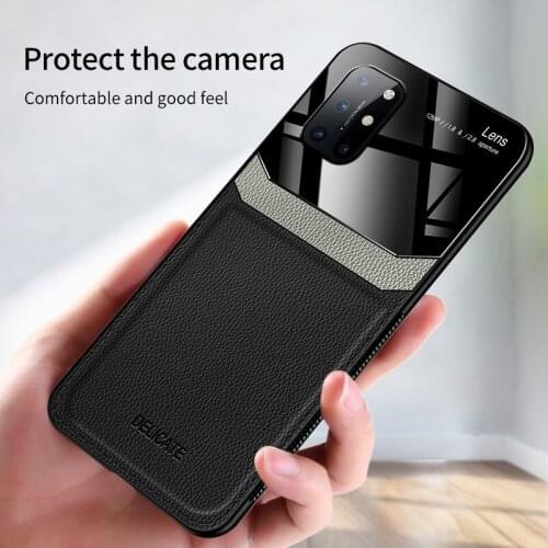 For OnePlus 8T Case Luxury Leather+hard PC Matte protective Back Cover Case for one plus 8t oneplus8t 1+8t full cover shell