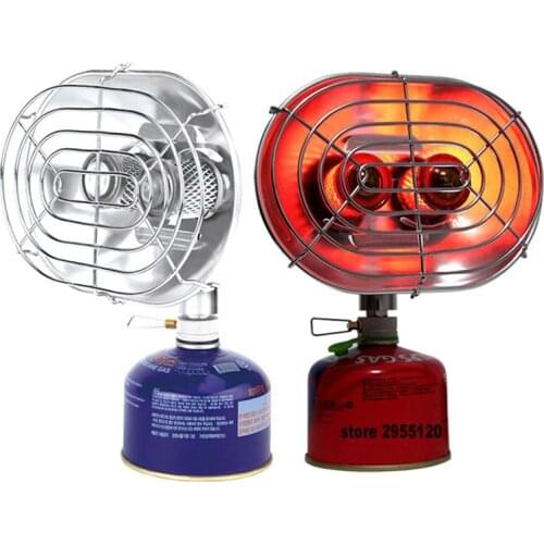 Double Heating Stove Infrared Ray Heater Camping Warmer Heating Gas Stove for Winter Camping Outdoor Fishing