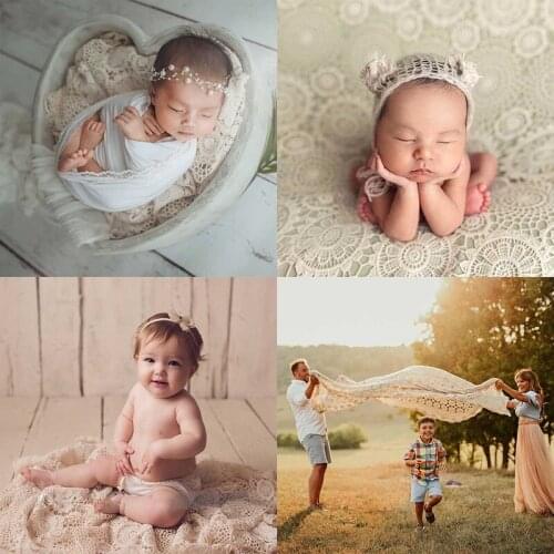Newborn Baby Toddler Photography Prop Hollow Lace Blanket Basket Filler Backdrop P31B