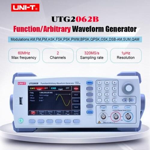 Function/Arbitrary Waveform Generator UNI-T UTG2062B 2 channel 320MS/s 16 bits vertical resolution semiconductor component test