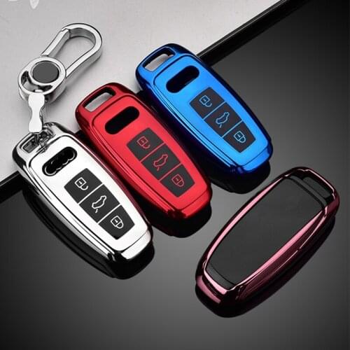 Hot Sale TPU Car Key Cover Case Holder For Audi A6L A7 A8 Q8 E-tron C8 D5 2018 2019 2020 Auto Smart Remote Key Protective Shell