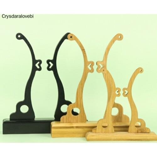 Chinese Craft Hand Wood Fan Stand Display Base Holder Room Decor Women Fan Frame Base