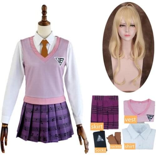 Anime Danganronpa Kaede Akamatsu Woman Dress Uniforms Set Cosplay Costumes