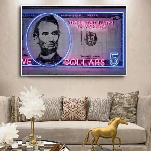 Colorful Graffiti Art Dollars Money Canvas Painting Wall Art Posters Prints Wall Pictures For Living Room Home Cuadros Decor