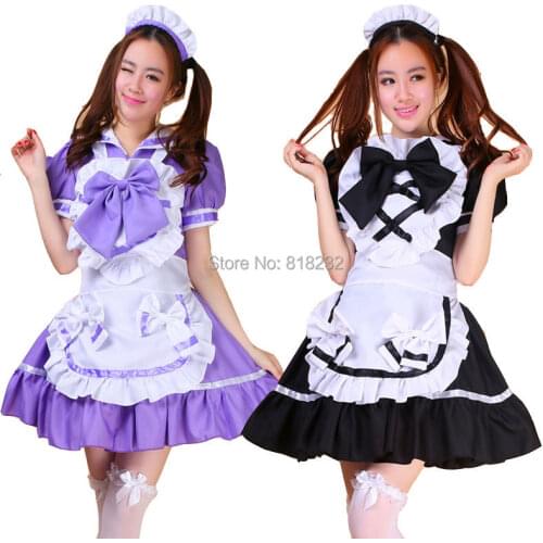 Lolita Apron Maid Dress Sailor Suit Bowknot Meidofuku Uniform Outfit Cosplay Costumes