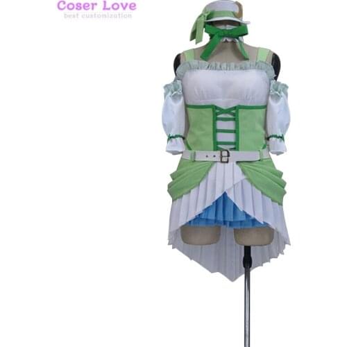 LOVELIVE Dancing stars on me Hoshizora Rin Green Cosplay Costume Halloween Carnaval Christmas Costume