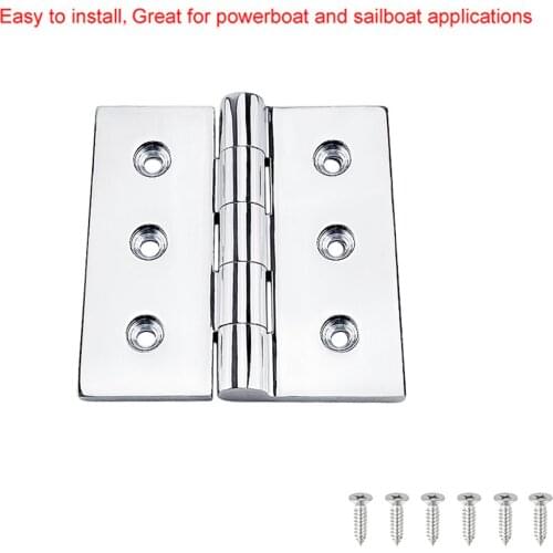 Marine 316 Stainless Steel Door Boat Butt Hinge 4 Inches , with Six Screws, Polished Finished