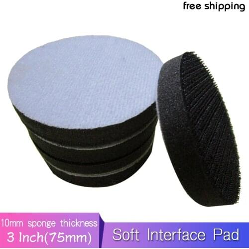 5PCS 3 Inch 75mm Soft Sponge Interface Pad Damping Disc Pad Self-adhesive Backing Pad Hook and Loop