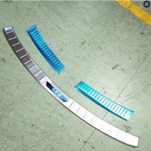For 2015 Mazda CX-5 CX5 2016 Tail Door Sill Protector Rear Bumper Trunk Cover External Interior Stainless Steel Car Accessory