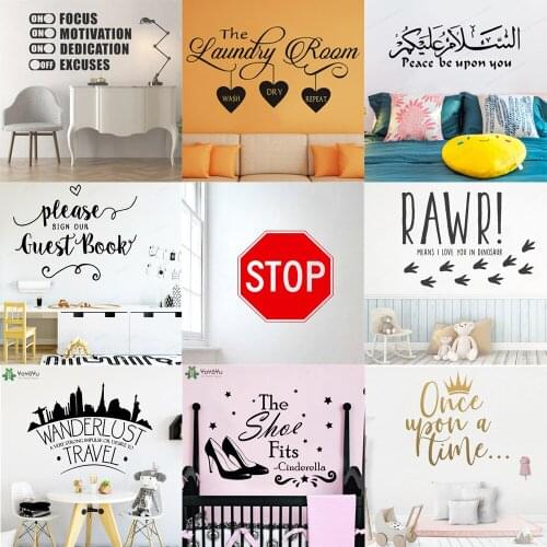 Once Upon A Time Wall Sticker For Bedroom Crown Home Decor Vinyl Creative Stop Sign Design Poster Mural Kids Rooms Decals HY9977