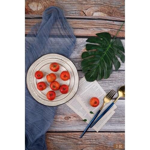 Desktop Shooting Photography Background Double-sided Wood-grain Paper Board & Nostalgic Gauze Studio Photos Backdrop Accessories