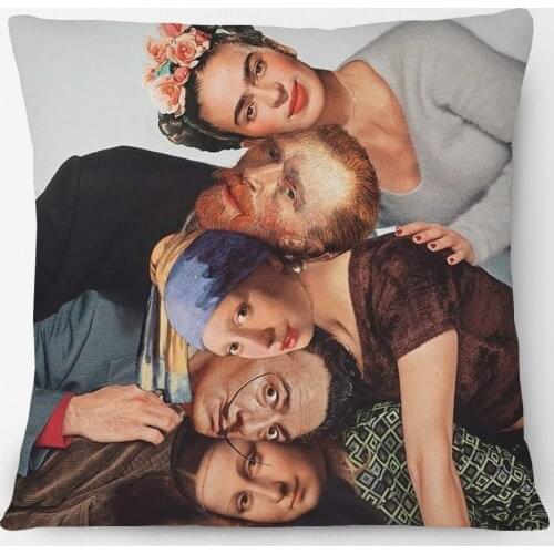 Van Gogh Oil Painting Cushion Covers Mona Lisa Beauty Venus Collage Print Decorative Sofa Throw Pillow Case