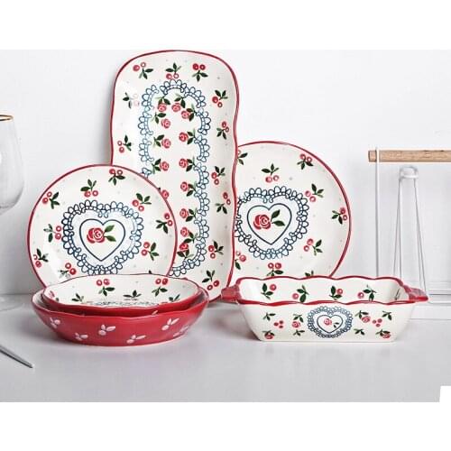 Dinner set plates and dishes plate set kawaii plate setsJapanese ceramic dish set fish dish salad soup dish set dessert trayes